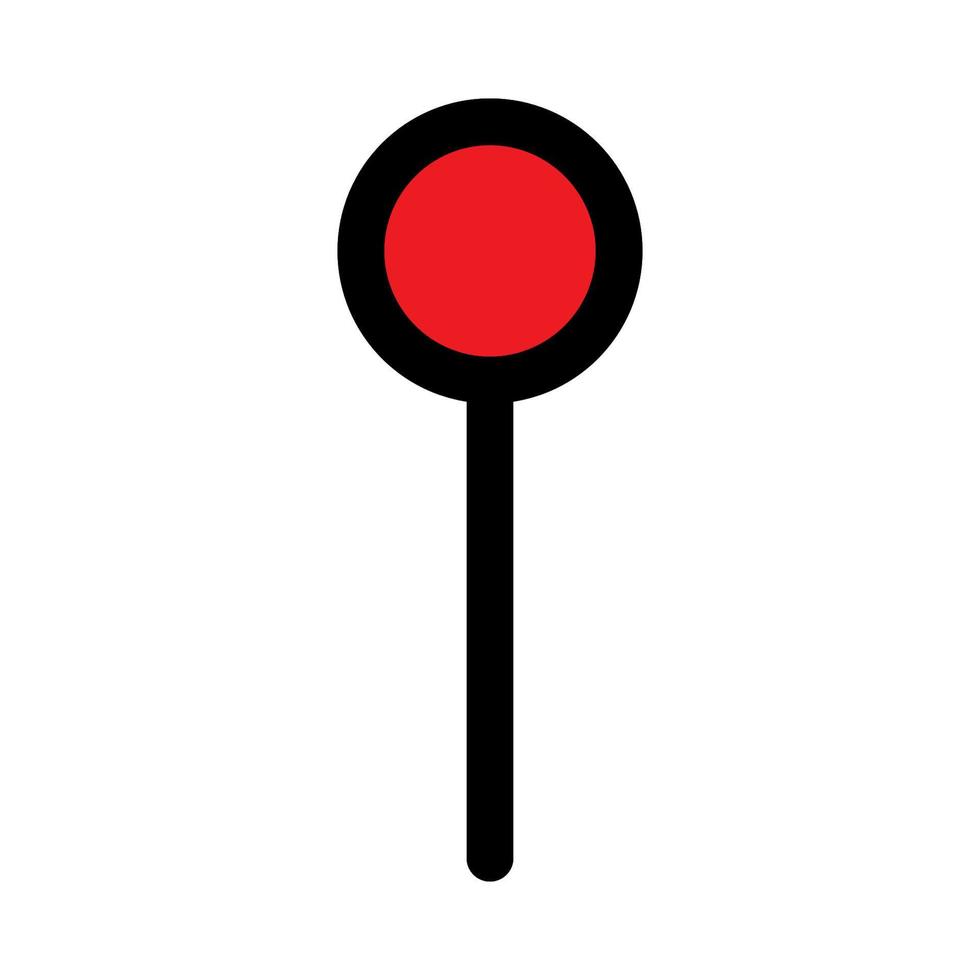 Pin icon line isolated on white background. Black flat thin icon on modern outline style. Linear symbol and editable stroke. Simple and pixel perfect stroke vector illustration.