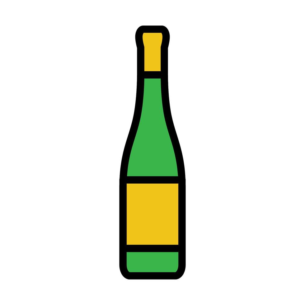 Wine bottle icon line isolated on white background. Black flat thin icon on modern outline style. Linear symbol and editable stroke. Simple and pixel perfect stroke vector illustration