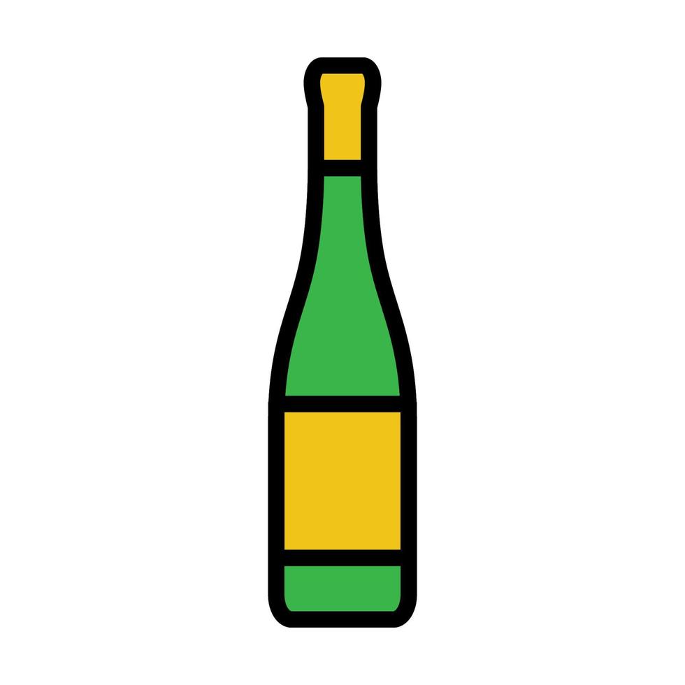 línea de icono de botella de vino aislada sobre fondo blanco. icono negro plano y delgado en el estilo de contorno moderno. símbolo lineal y trazo editable. ilustración de vector de trazo simple y perfecto de píxeles