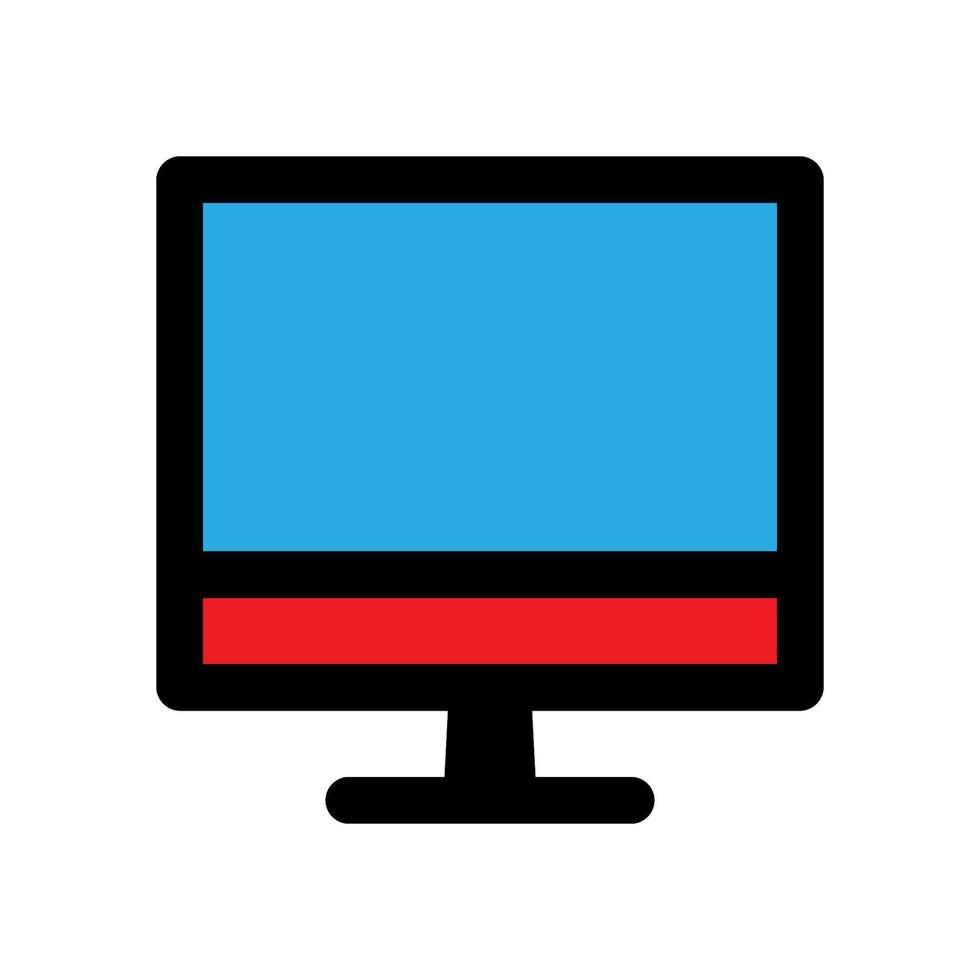 Computer monitor icon line isolated on white background. Black flat thin icon on modern outline style. Linear symbol and editable stroke. Simple and pixel perfect stroke vector illustration