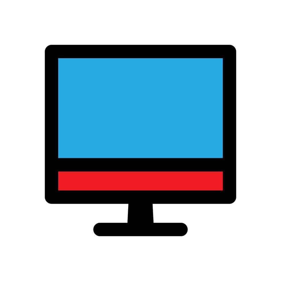 línea de icono de monitor de computadora aislada sobre fondo blanco. icono negro plano y delgado en el estilo de contorno moderno. símbolo lineal y trazo editable. ilustración de vector de trazo simple y perfecto de píxeles