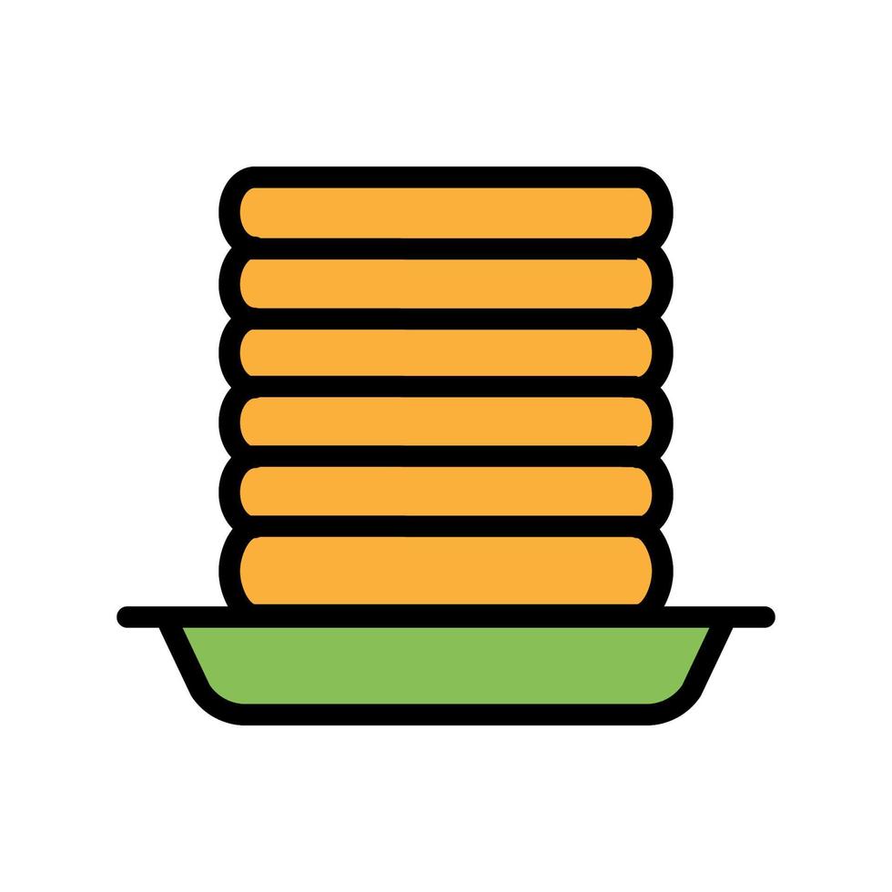 Pancakes icon line isolated on white background. Black flat thin icon on modern outline style. Linear symbol and editable stroke. Simple and pixel perfect stroke vector illustration