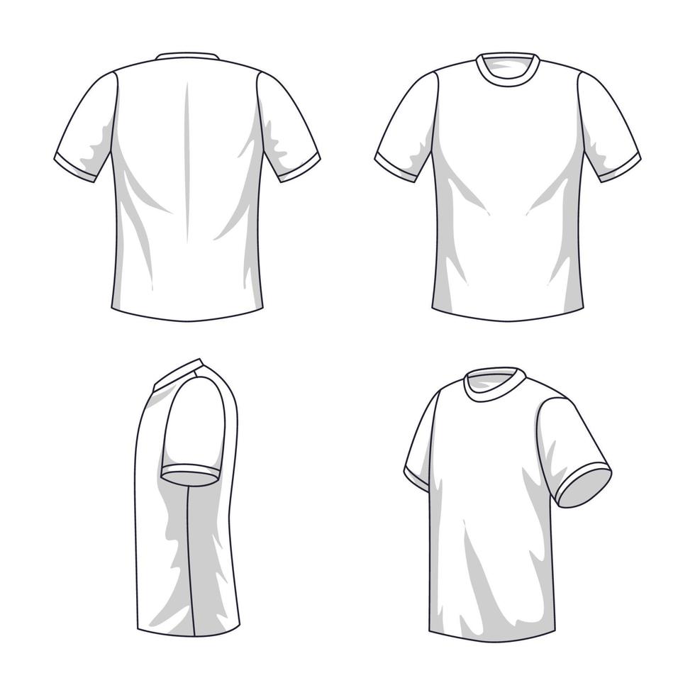 contorno masculino camiseta blanco Bosquejo vector