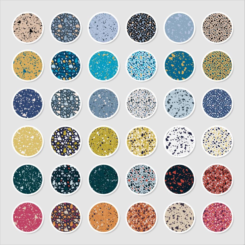 Collection of terrazzo story highlight cover vector
