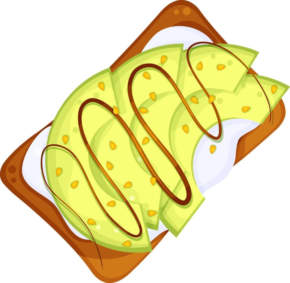 vector ilustración de un aguacate sándwich, sano alimento, sano desayuno, ilustración para un culinario Blog