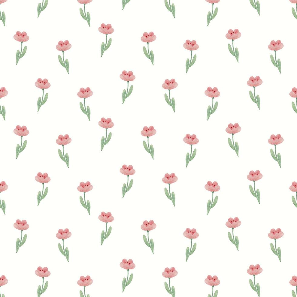 watercolor tiny wild flower botanical seamless pattern vector