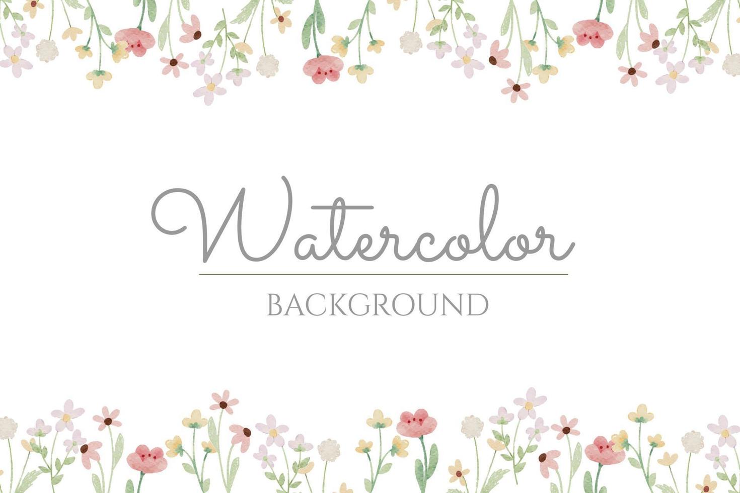 watercolor tiny wild flower botanical banner background vector