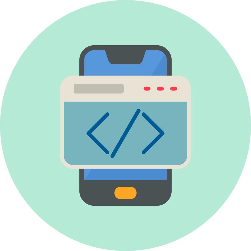 Smartphone Coding Vector Icon