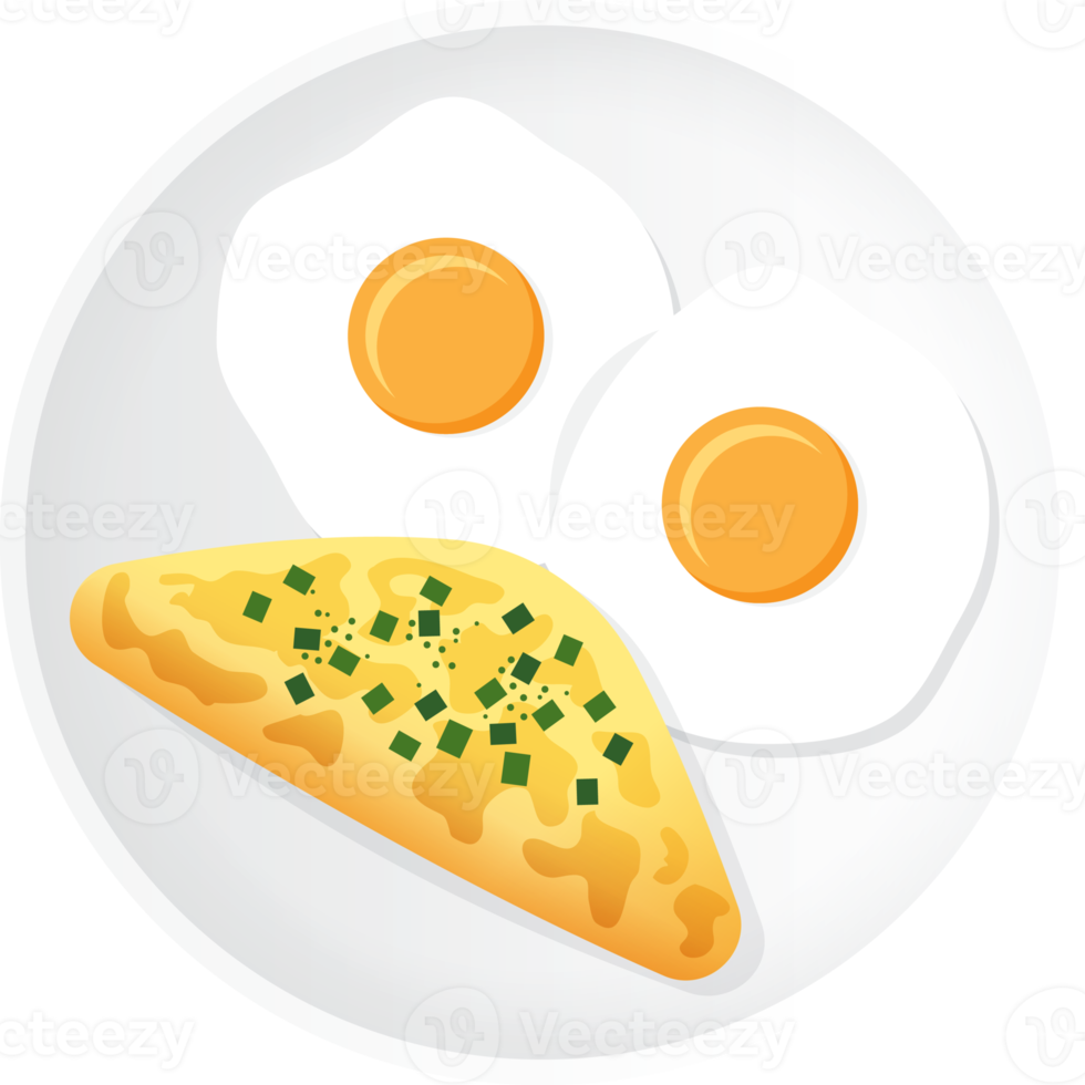 breakfast meal set flat lay png