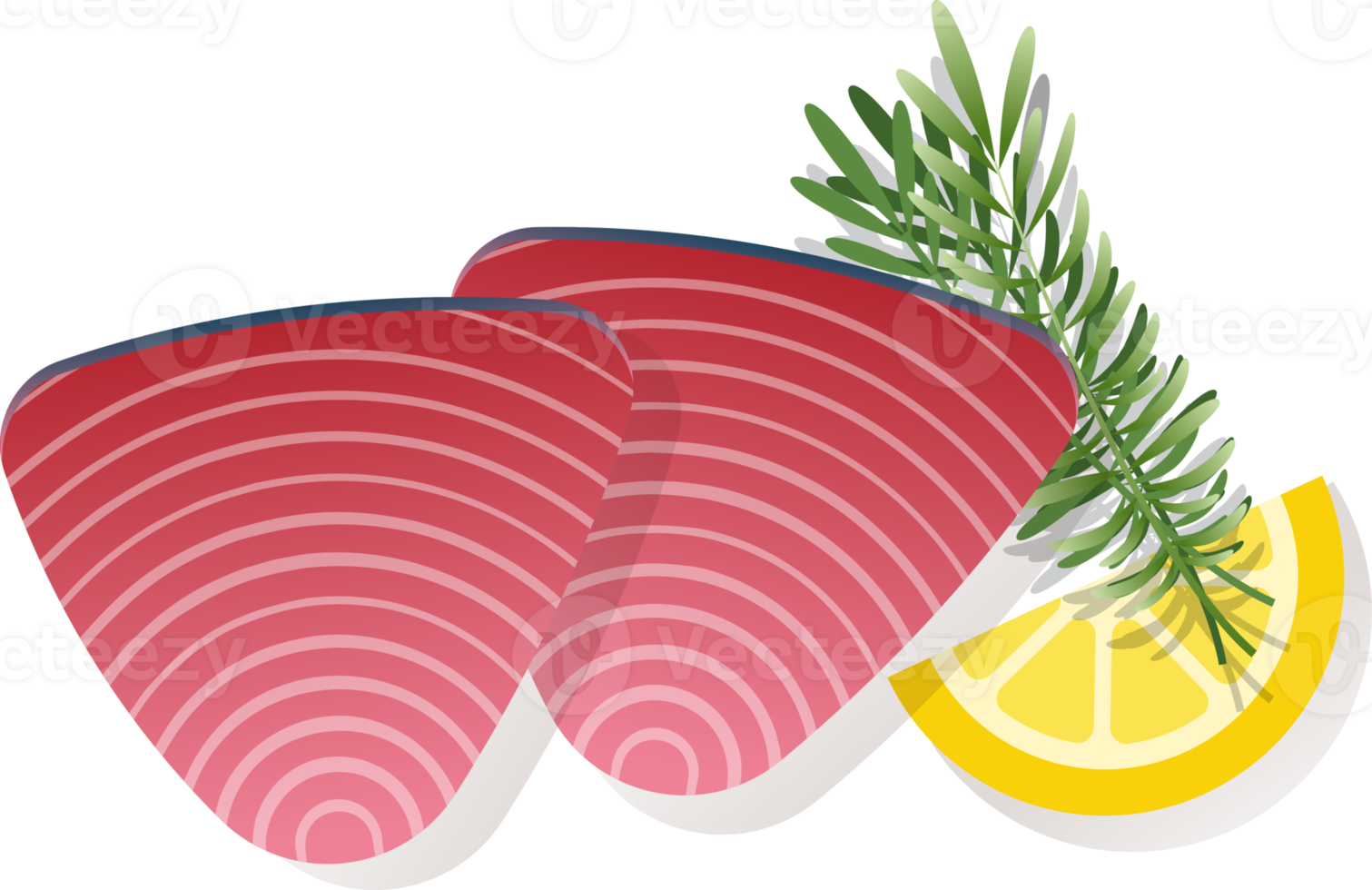 Free Tuna fish seafood flat lay 19982062 PNG with Transparent Background