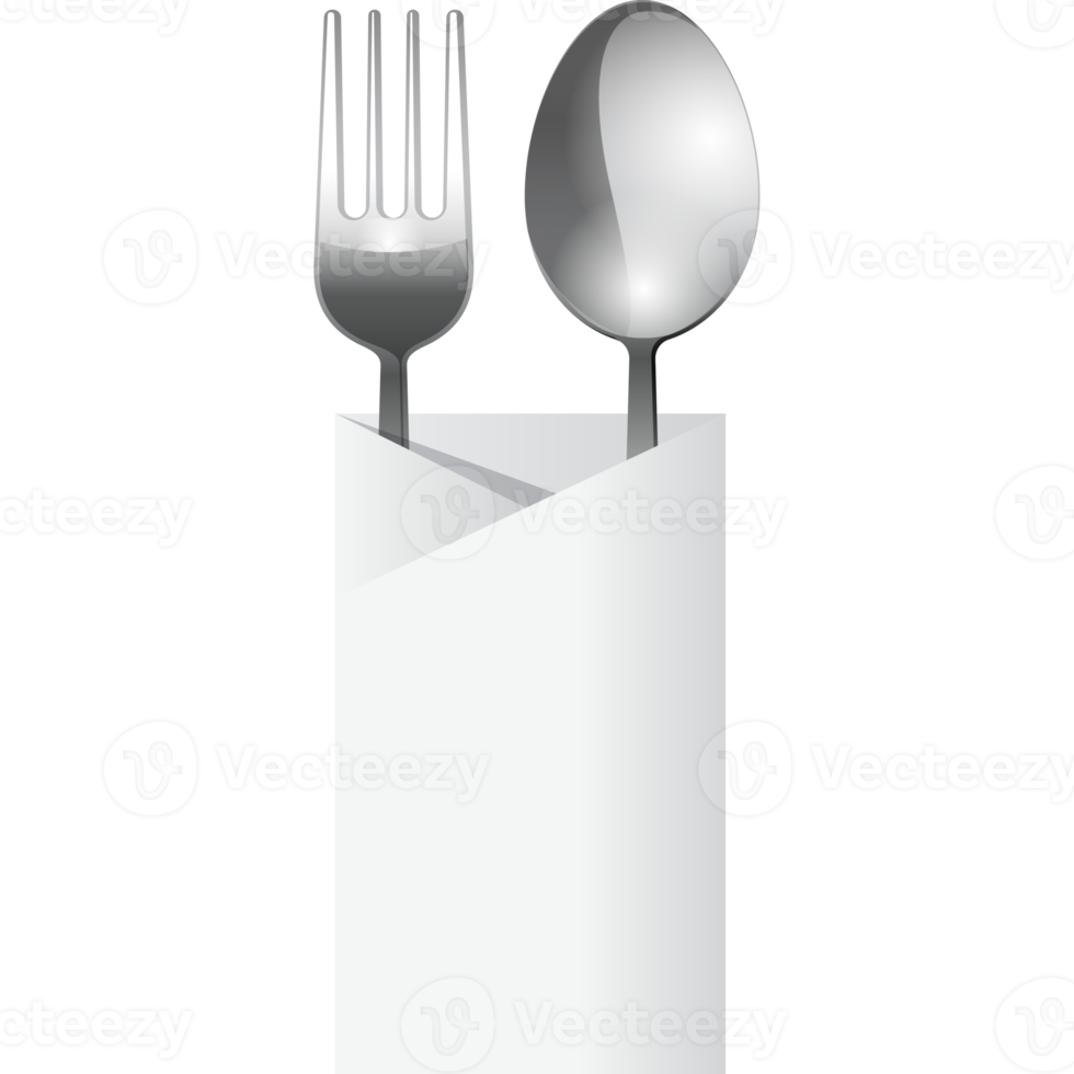 cuillère fourchette équipement sur le table png