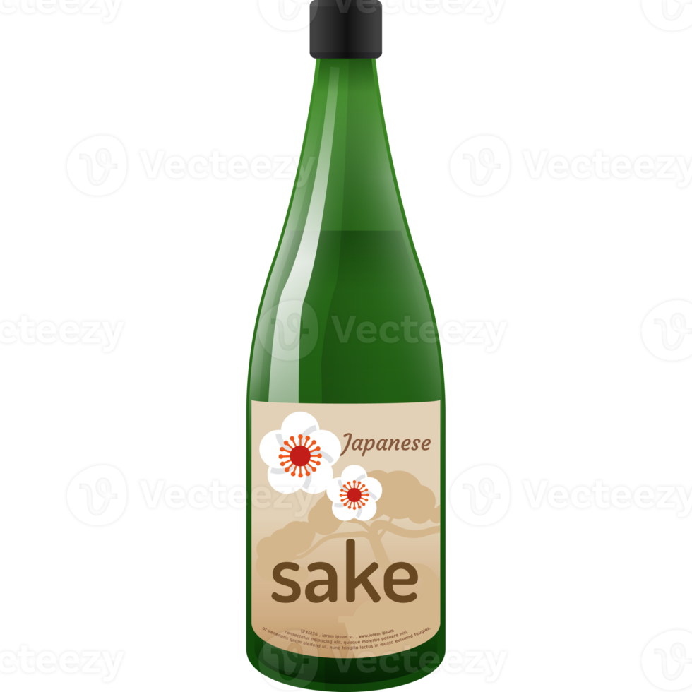 japanese sake drink flat lay png