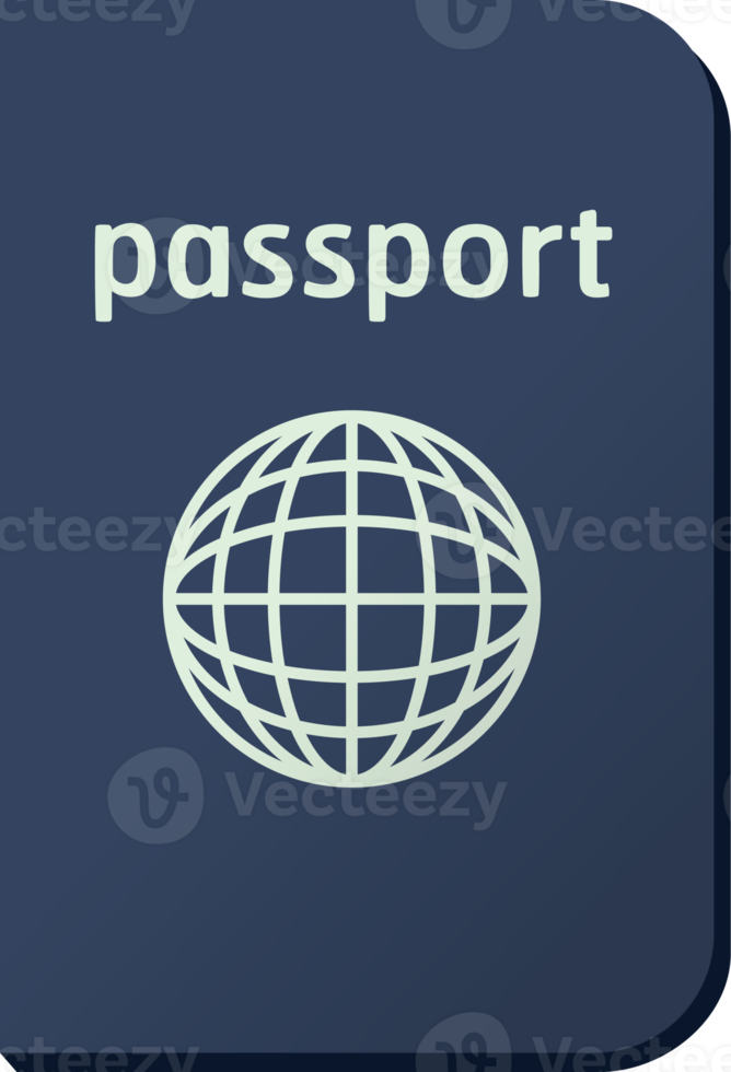 Voyage plat allonger passeport objet élément. png