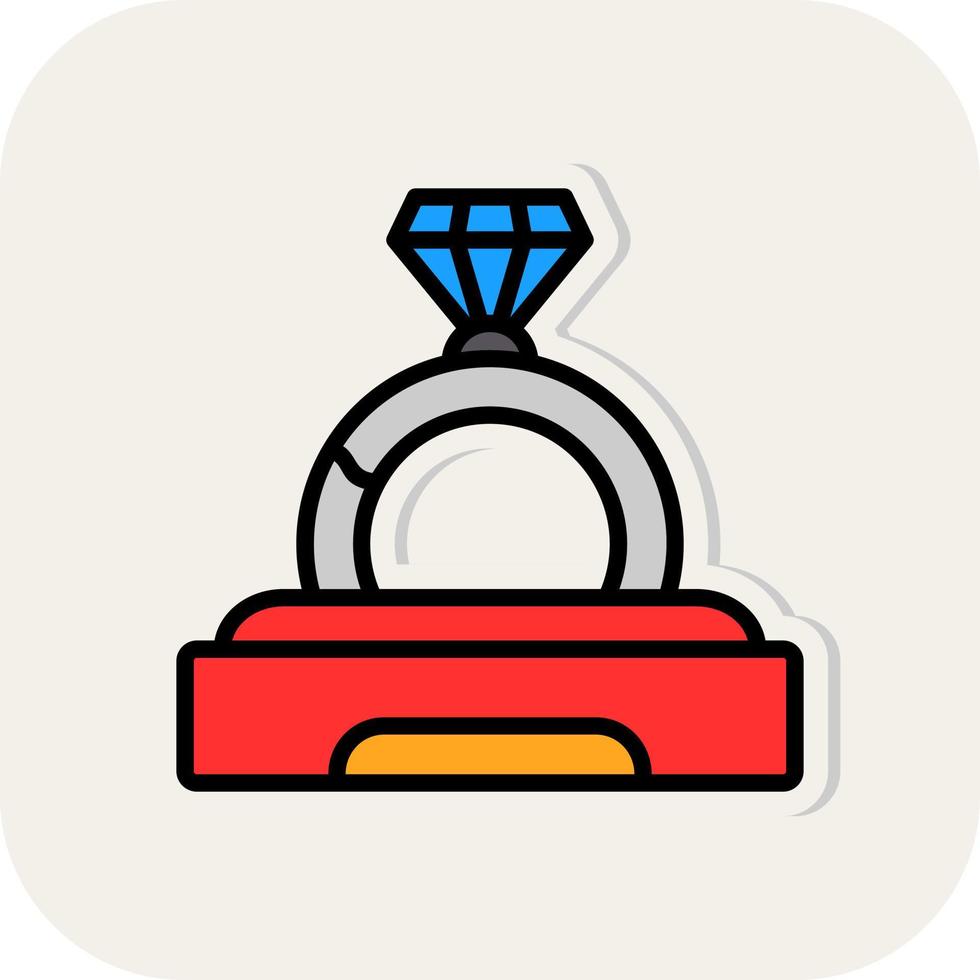 Engagement Ring Vector Icon Design