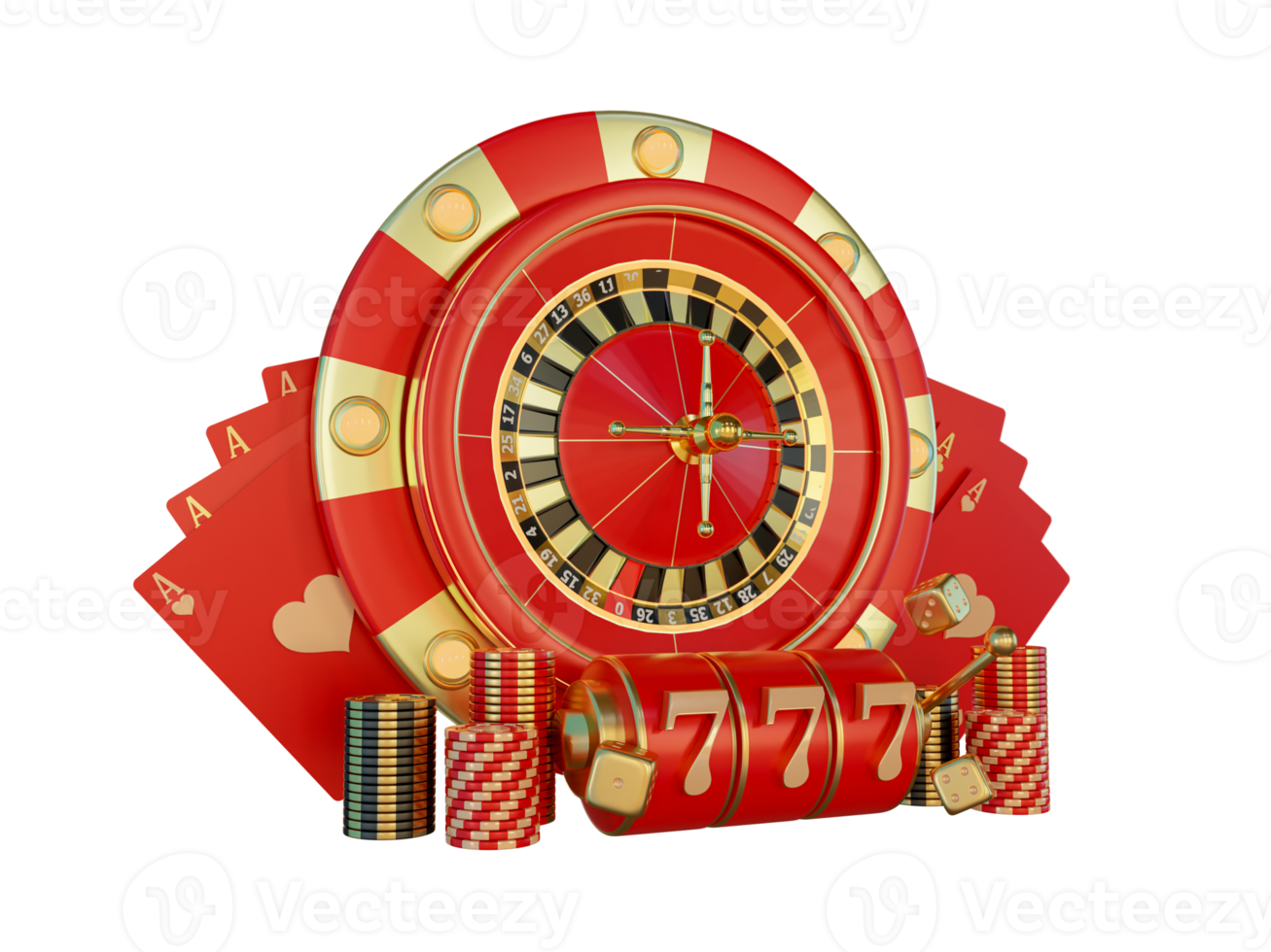 modern poker kaart met roulette element png