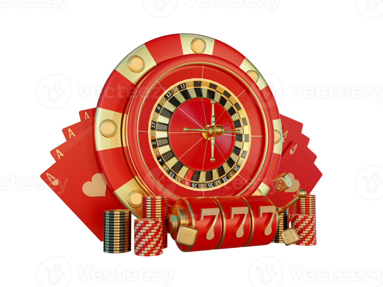 moderno poker carta con roulette elemento png