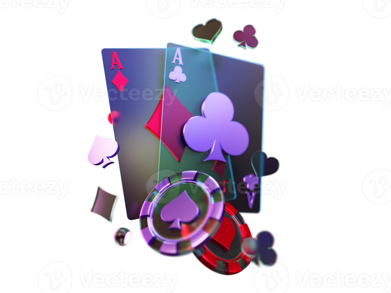 modern stijl poker kaart met spaander element png