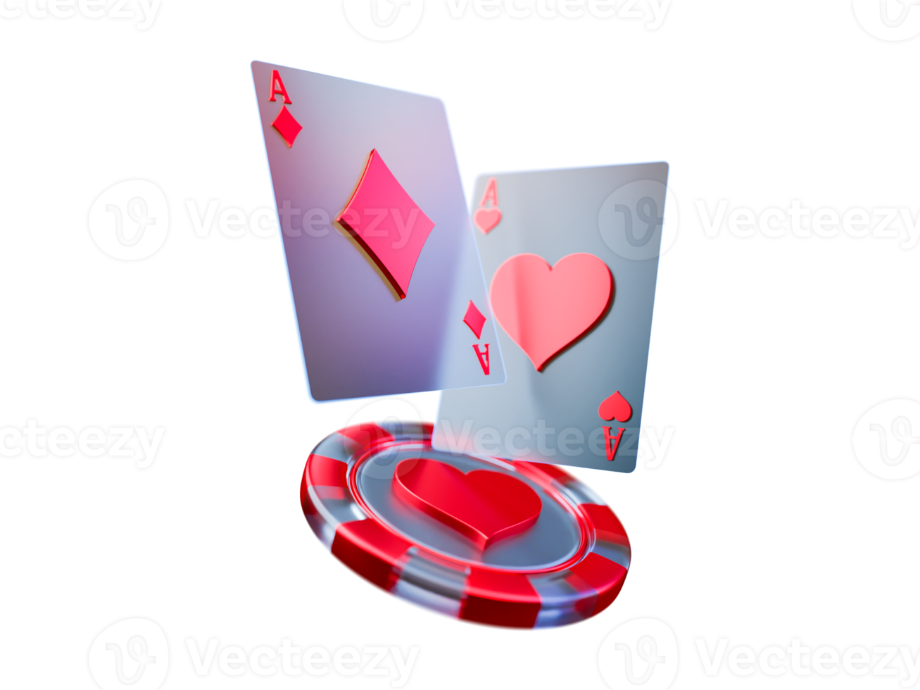 Modern Style Poker Card with Chip Element png