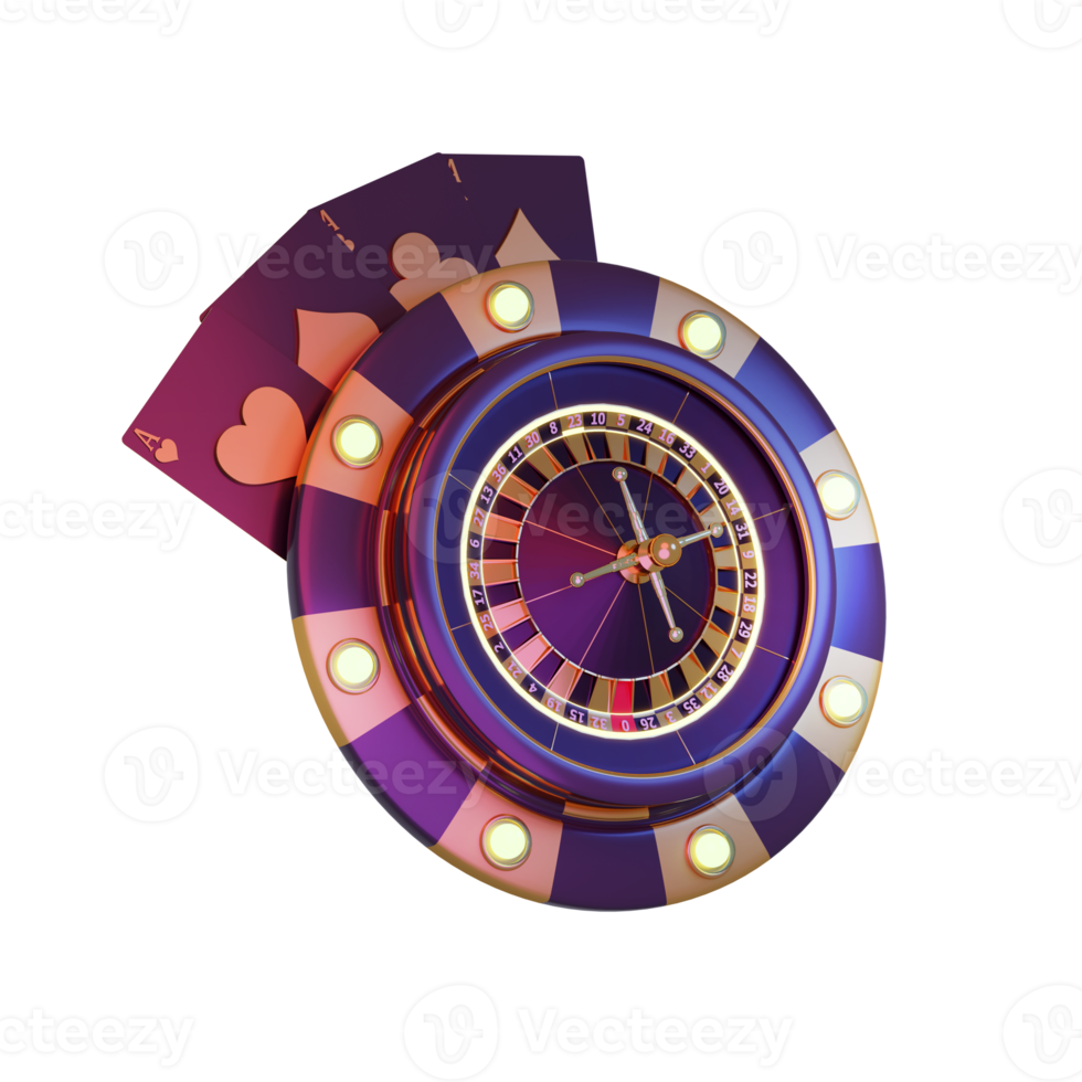 moderno stile poker carta con roulette png