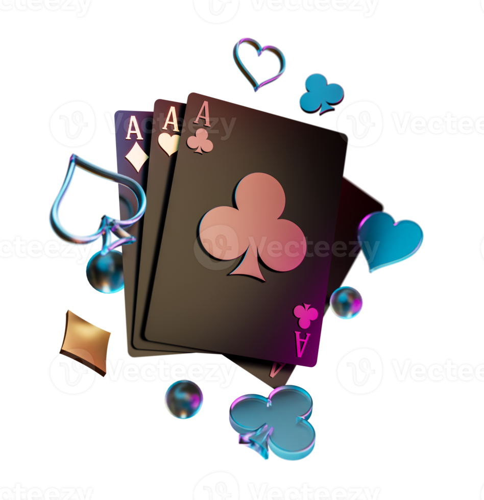 donker stijl poker kaart element png