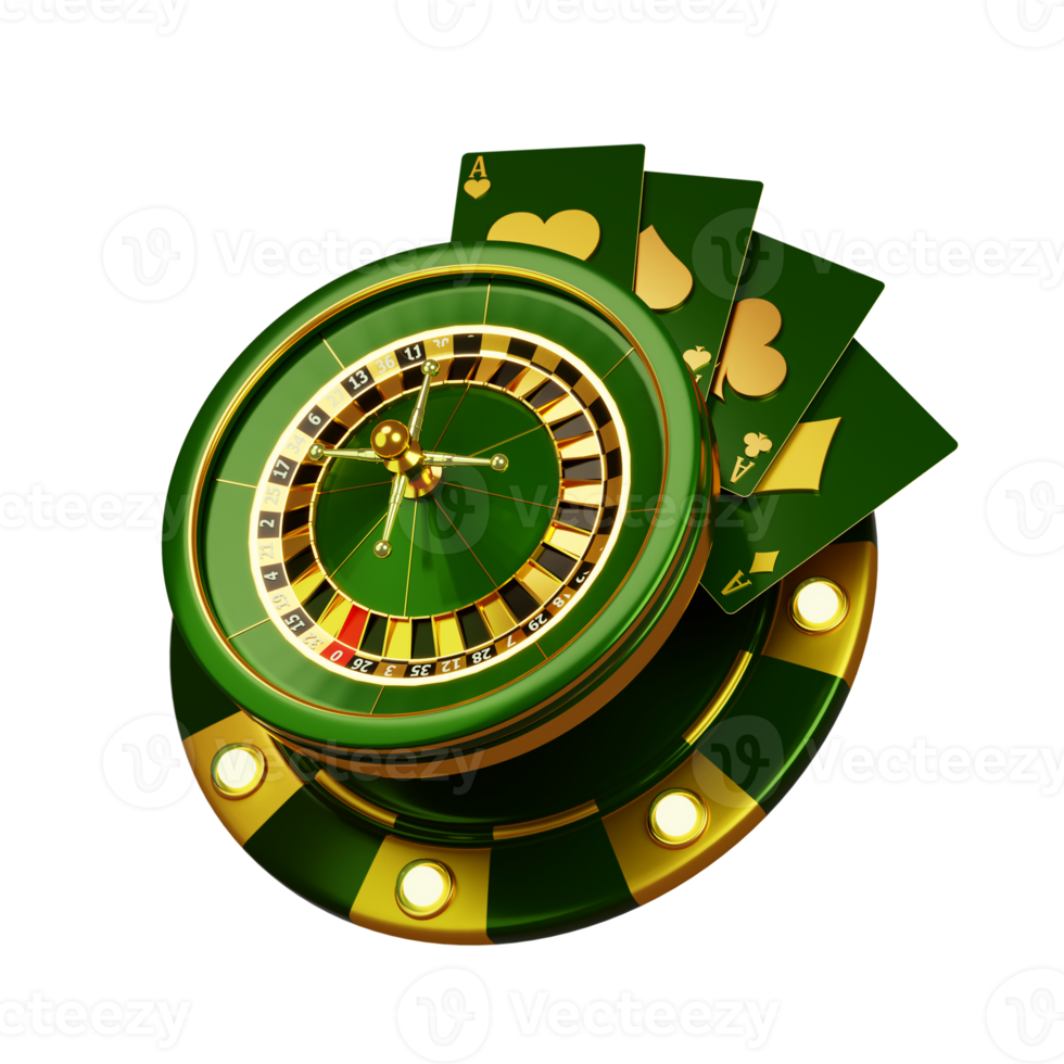 moderno stile poker carta con roulette png