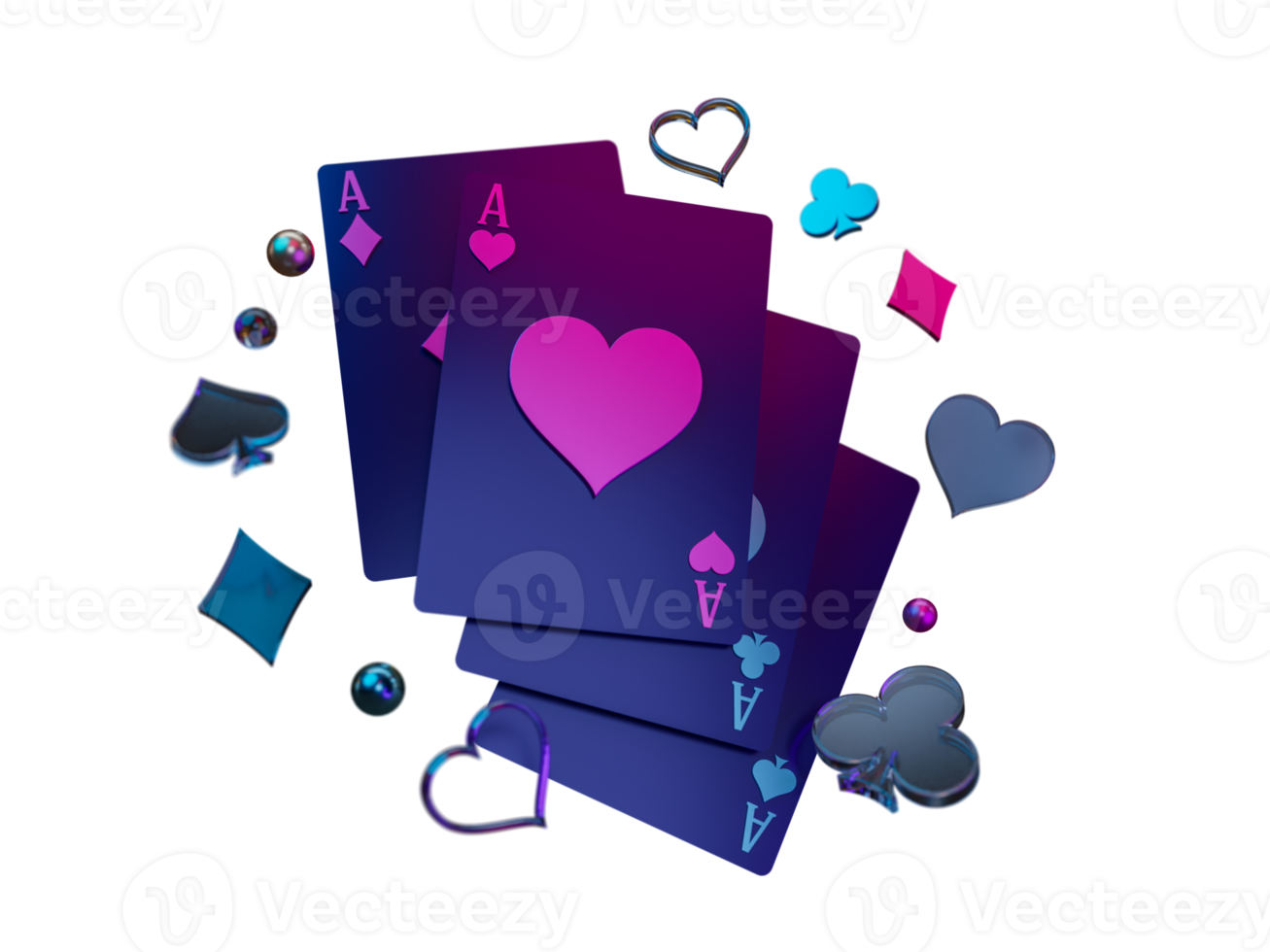 donker stijl poker kaart element png