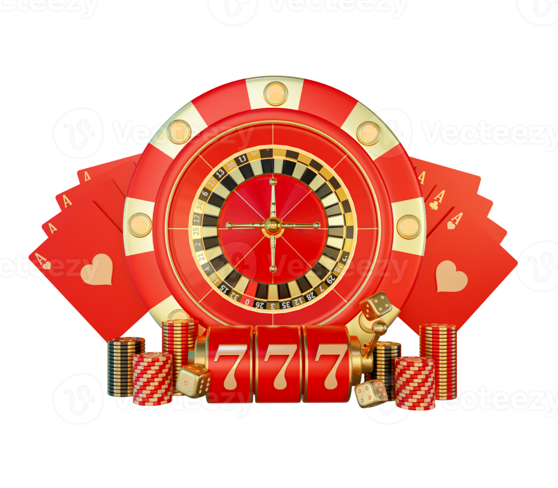 moderno poker carta con roulette elemento png