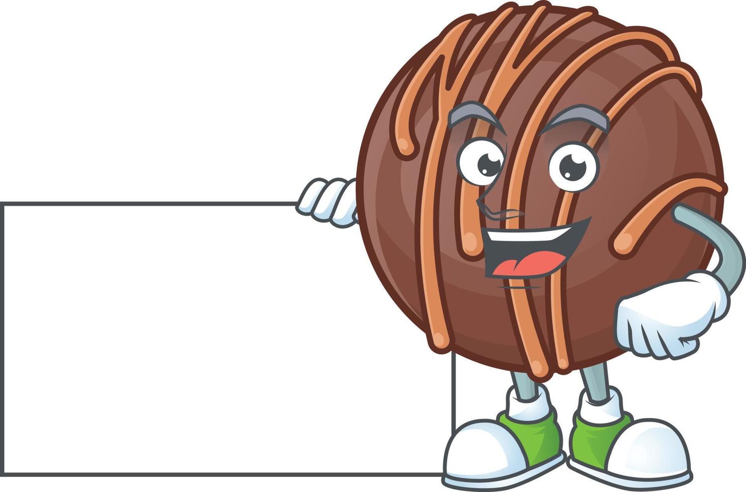 Chocolate praline ball cartoon character style vector