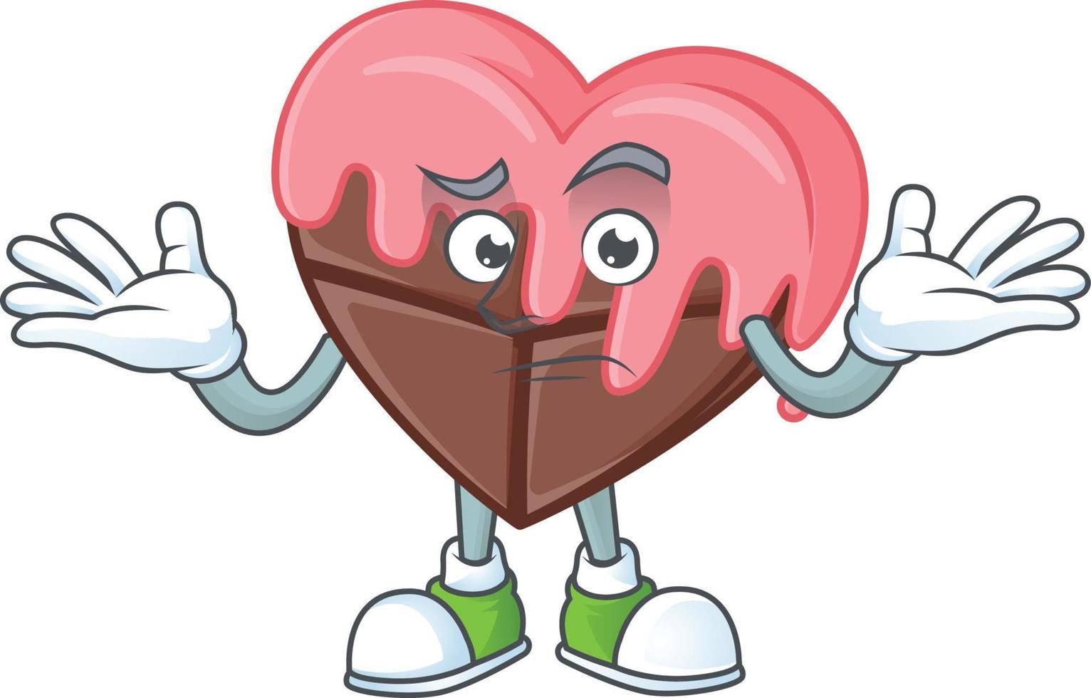 Love chocolate with pink cartoon character style vector