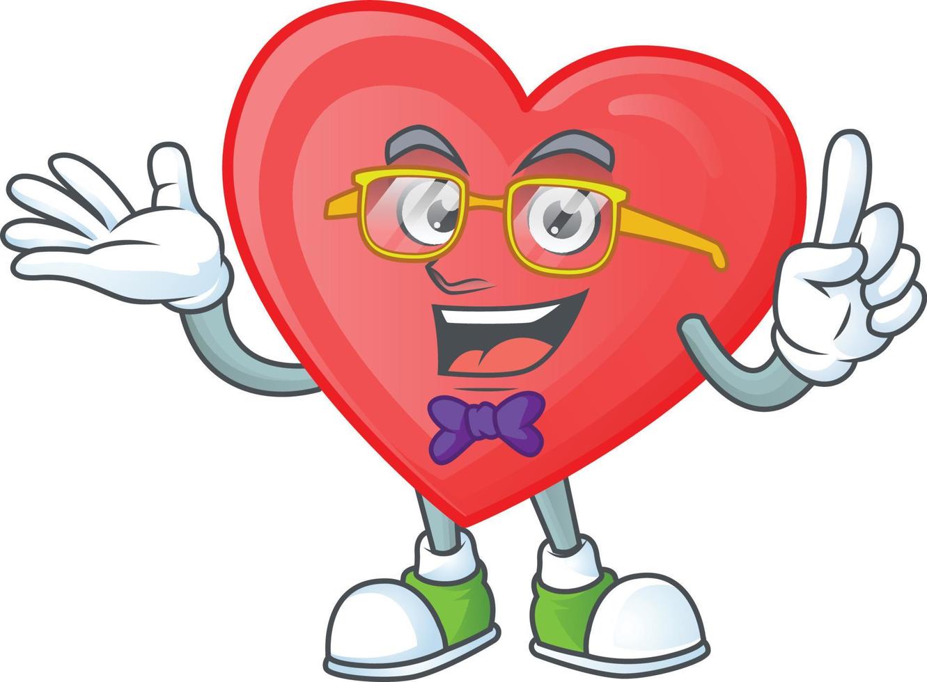 Red love cartoon character style vector