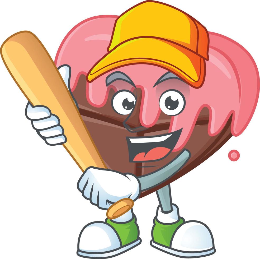 Love chocolate with pink cartoon character style vector