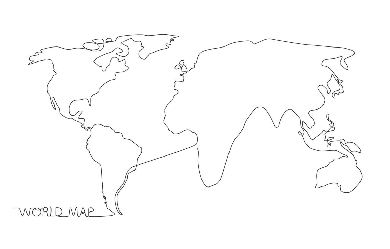 One Stroke Art of World Map 19982517 Vector Art at Vecteezy
