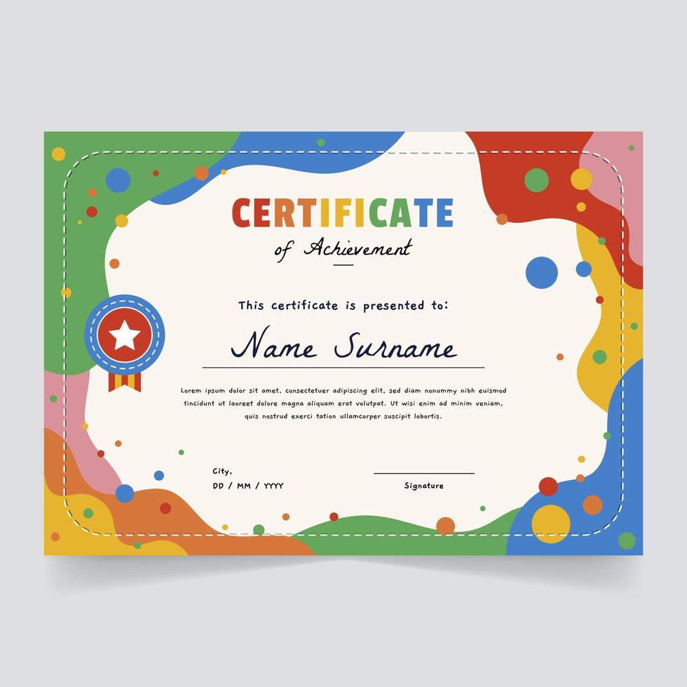 Children Certificate Template vector