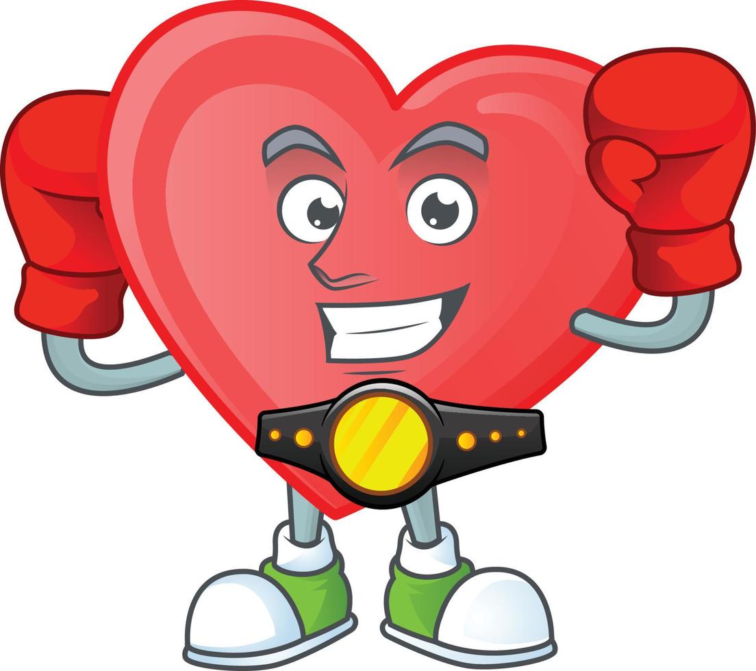 Red love cartoon character style vector