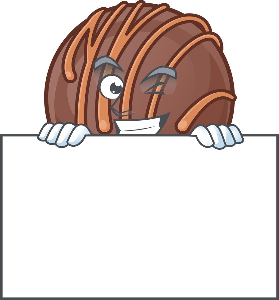 Chocolate praline ball cartoon character style vector