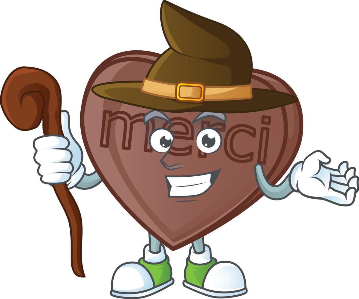 uno mordedura amor chocolate dibujos animados personaje estilo vector