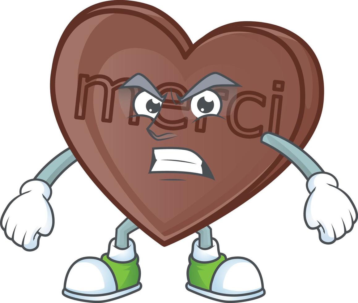 One bite love chocolate cartoon character style vector