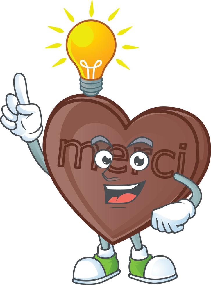 uno mordedura amor chocolate dibujos animados personaje estilo vector