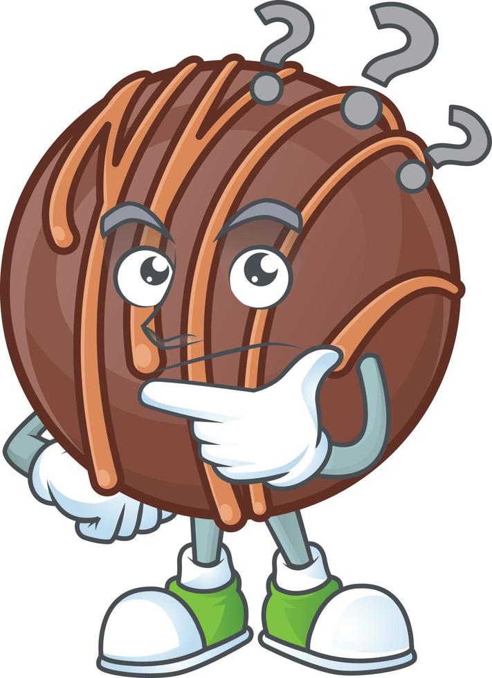 Chocolate praline ball cartoon character style vector