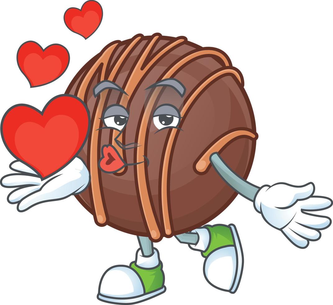 Chocolate praline ball cartoon character style vector