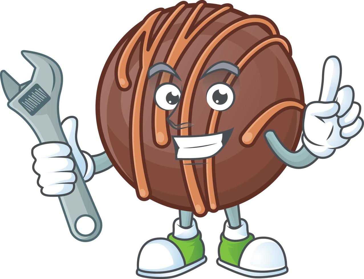 Chocolate praline ball cartoon character style vector