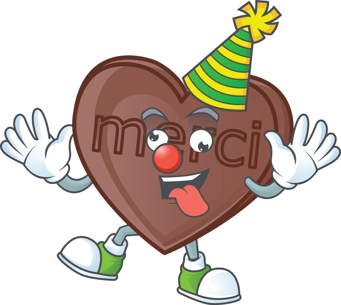 One bite love chocolate cartoon character style vector