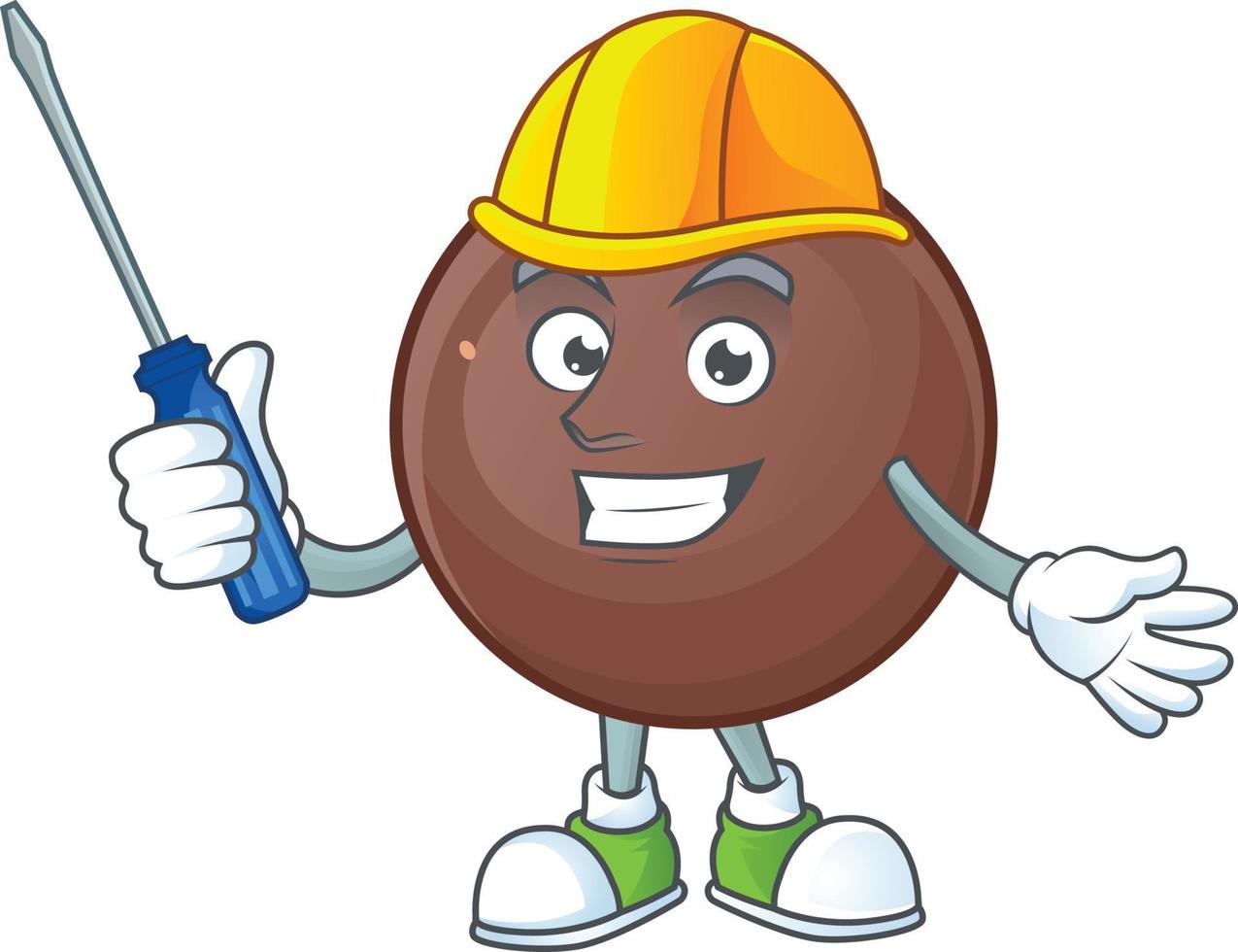 un imagen de Rico chocolate pelota dibujos animados personaje vector