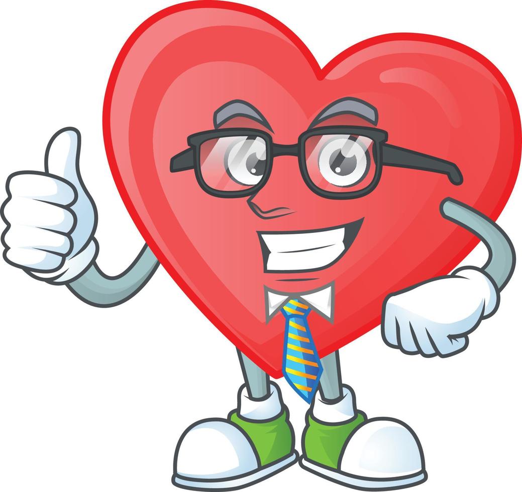 Red love cartoon character style vector