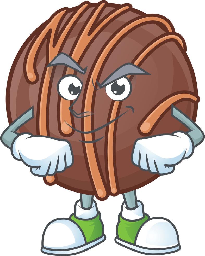Chocolate praline ball cartoon character style vector