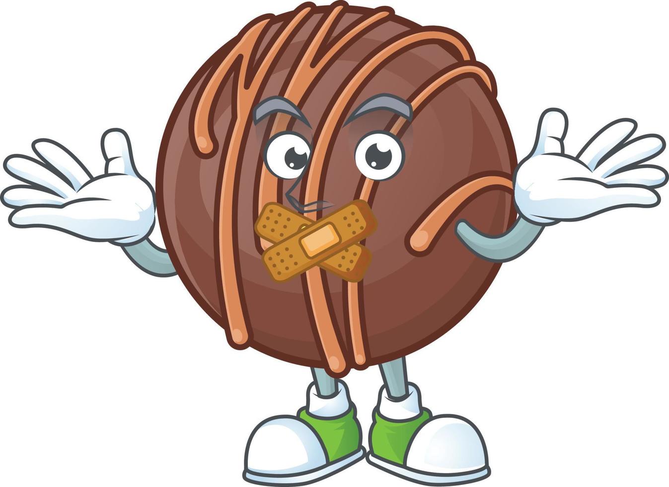 Chocolate praline ball cartoon character style vector