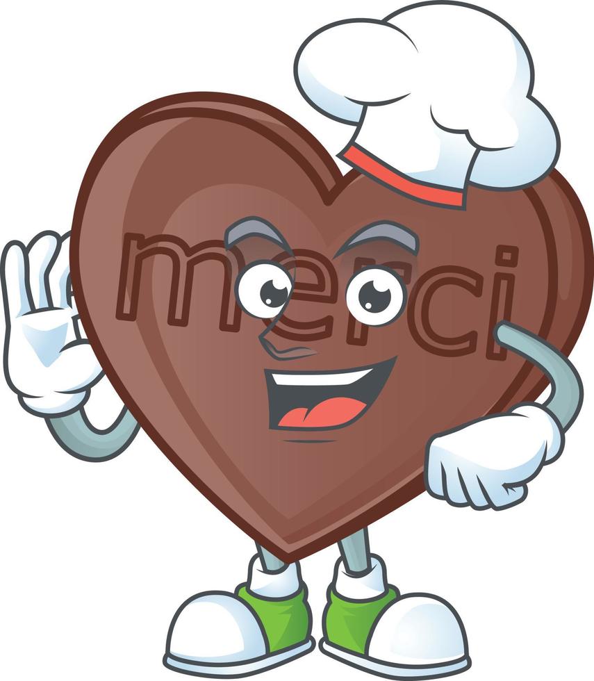 One bite love chocolate cartoon character style vector