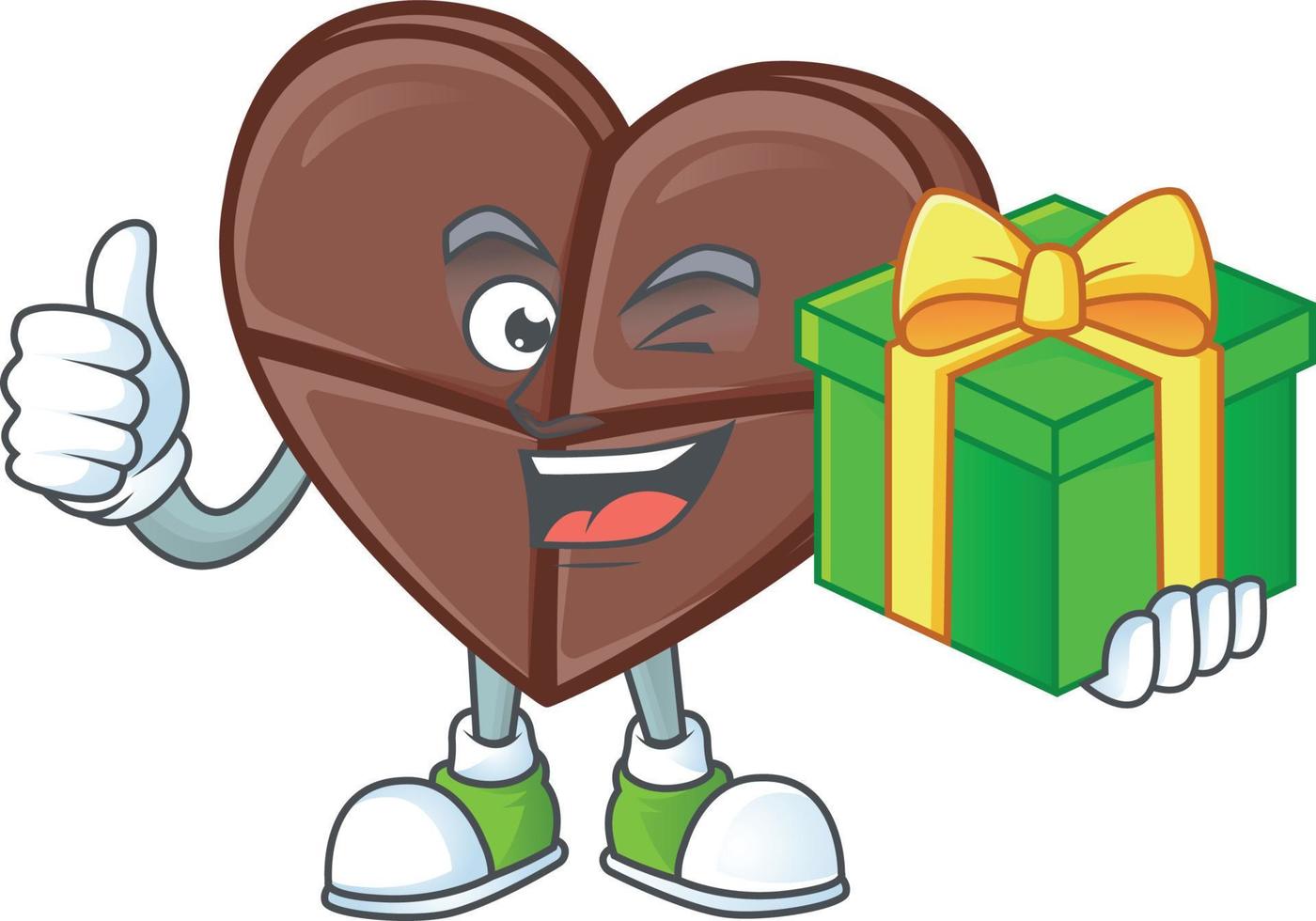 chocolate bar amor dibujos animados personaje estilo vector