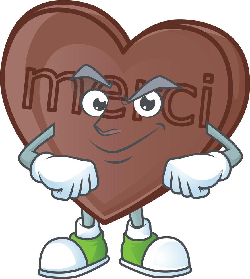 One bite love chocolate cartoon character style vector