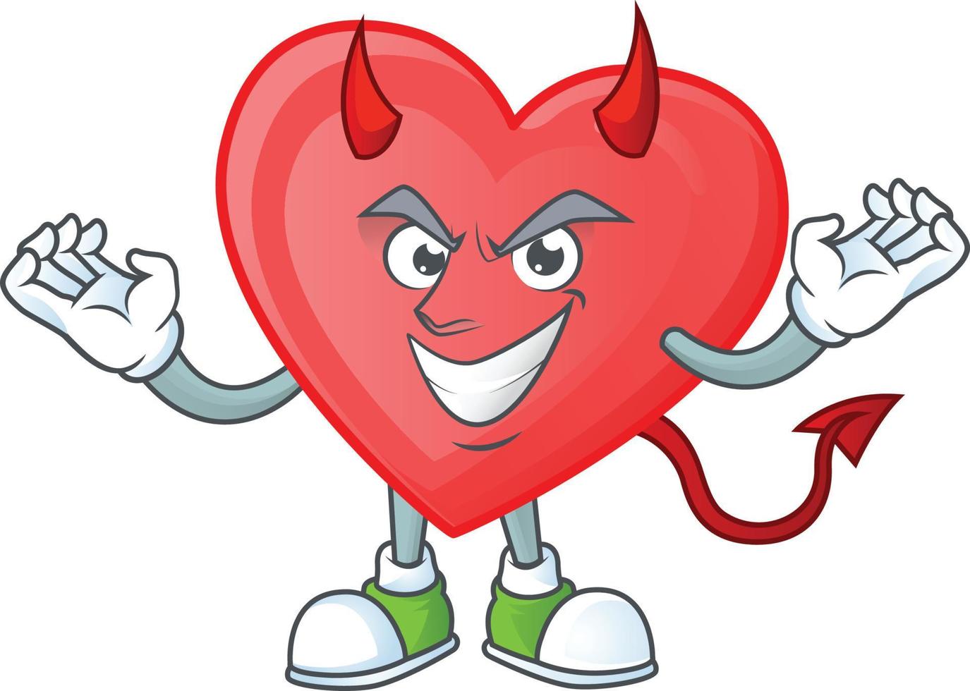 Red love cartoon character style vector